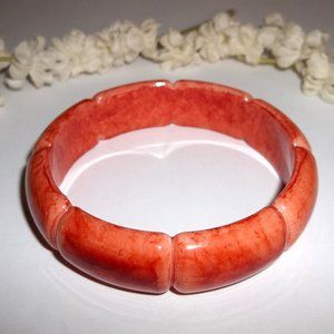 Bracelet, Vintage Bracelet Red and Orange Retro Jewelry Bangle Style Bracelet E1